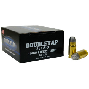 DOUBLETAP 357 SIG 180GR WFNGCH - HARDCAST SOLID 20RD 50BX/CS