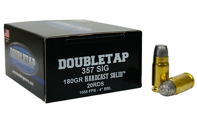 DOUBLETAP 357 SIG 180GR WFNGCH - HARDCAST SOLID 20RD 50BX/CS