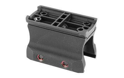 Black metal mounting bracket with screw holes