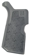 Black textured grip handle for tools or weapons.