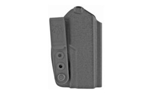 Gray molded handgun holster with attached light module