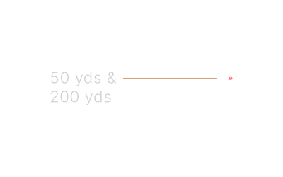 50 yds & 200 yds with line and dot