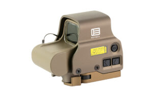 Tan holographic weapon sight on white background