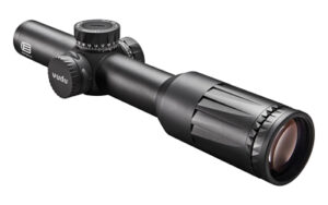 Black rifle scope isolated on white background