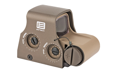Tan holographic weapon sight isolated on white background