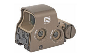 Tan holographic weapon sight on white background