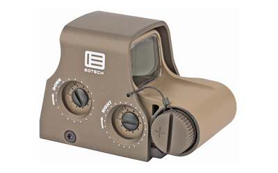 Tan EOTech holographic weapon sight on white background