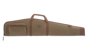 Brown rifle case with handles and pocket