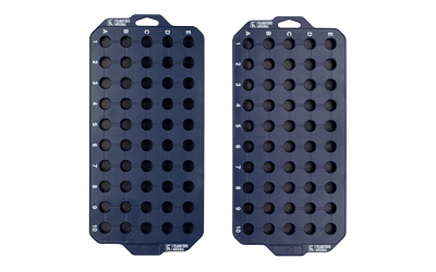 Two blue perforated panels for laboratory use
