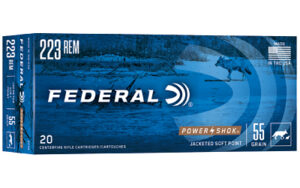 Federal Power-Shok Rifle Ammunition .223 Rem 55 gr SP 3240 fps 20/ct