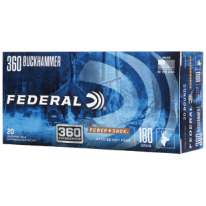 Federal 360 Buckhammer 180 grain ammo box