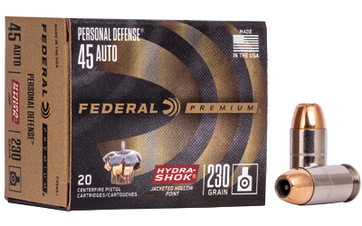 Federal Premuim Personal Defense Handgun Ammunition .45 ACP 230 gr JHP 900 fps 20/ct