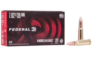 Federal American Eagle Rifle Ammunition 7.62x39 124 gr FMJ 2350 fps - 20/box