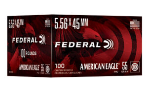 Federal American Eagle Rifle Ammunition 5.56mm 55gr FMJ 3165 fps 100/ct