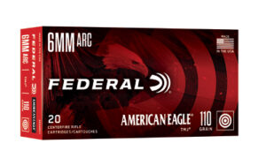Federal 6mm ARC ammunition box, 20 cartridges.