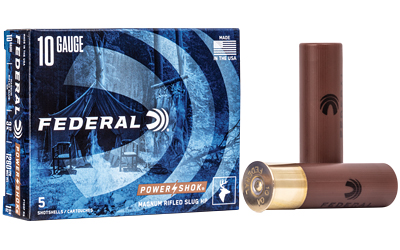 FEDERAL POWER SHOK 10GA 3.5" - 1.75OZ RIFLED SLUG 5RD 50BX/CS