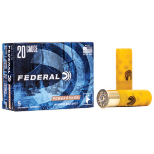 Federal Power-Shok Buckshot 20 ga 2 3/4" MAX 20 plts #3B 1200 fps - 5/box