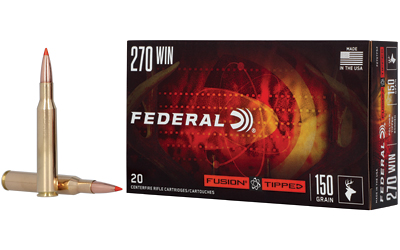 Federal Fusion Tipped .270 Win ammunition box and cartridges