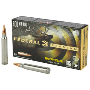 Federal Premium 300 Win Mag ammunition box and cartridges
