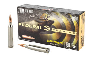 Box of Federal 7mm Remington Magnum ammunition
