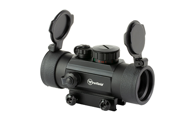 Black Vortex red dot sight with lens caps