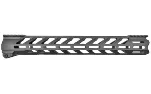 Black aluminum rifle handguard with M-LOK slots