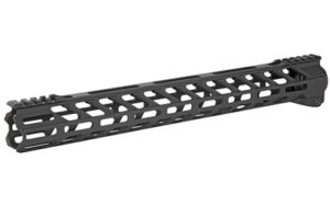 Black AR-15 handguard with M-LOK slots