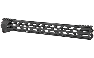 Black aluminum rifle handguard with M-LOK slots