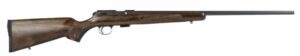 Bolt-action rifle with wooden stock