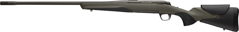 Modern bolt-action rifle on white background