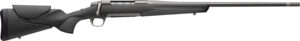 Black bolt-action rifle on white background