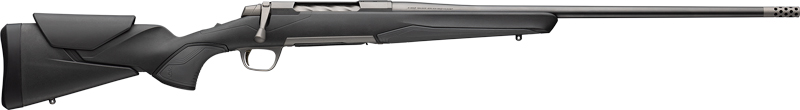 Black bolt-action rifle on white background