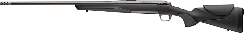 Modern black bolt-action hunting rifle