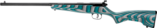 Single-shot rifle with teal laminate stock