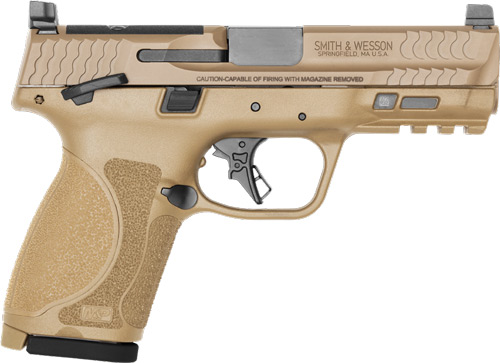 S&W M&P 9 M2.0 Compact Optic Ready Handgun 9mm Luger 10rd Magazine(2) 4'' Barrel FDE Thumb Safety - Image 2