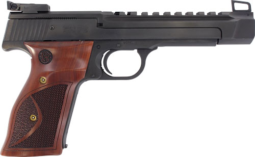 Smith & Wesson Model 41 Handgun 22 LR 10rd Magazine 5.5" Barre Black with Wood Grip Adjustable Sights Optic Ready - Image 2