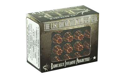 Box of copper bullets with bold slogan text