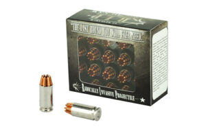Box of specialty ammunition with displayed cartridges