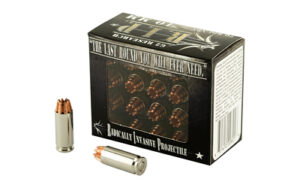 Box of ammunition with cartridges displayed