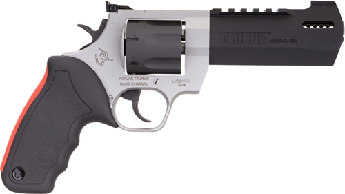 Silver and black Taurus revolver handgun