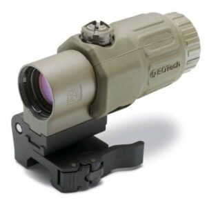 Tan EOTech rifle magnifier with mount