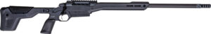 Modern black bolt-action rifle with long barrel