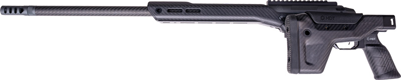 Modern precision rifle with carbon fiber stock
