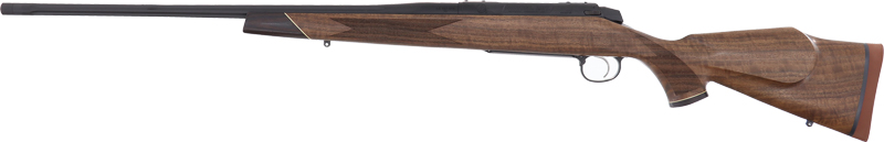 Bolt-action hunting rifle with wooden stock