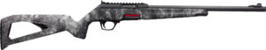 Black and gray camo hunting rifle