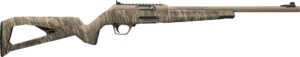 Camouflage bolt-action rifle on white background
