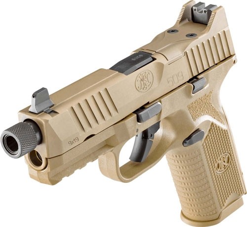 FN 509 Tactical Handgun 9mm Luger 17rd & 24rd Magazines (2) 4.5" Threaded Barrel FDE NMS - Image 2