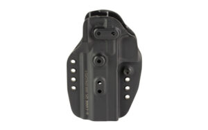Black Kydex handgun holster with belt clips