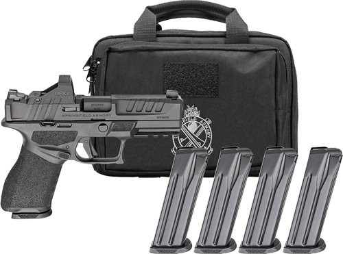 Springfield Armory Gear Pac Echelon 4.0C Handgun 9mm Luger 15rd(1) & 18rd(3) Magazines 4" Barrel Black/White Sights Green Dot & Bag