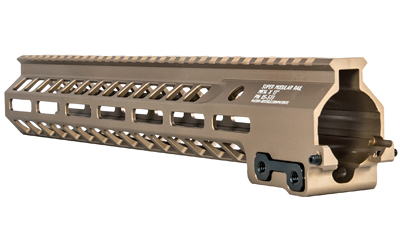 Tan AR-15 freefloat handguard with M-LOK slots
